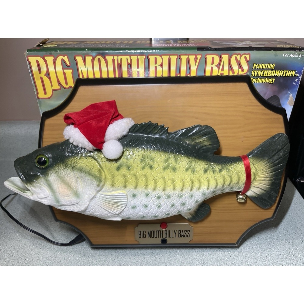 Vtg Gemmy Big Mouth Billy Bass Sings Jingle Bells Christmas Songs Works - Read
